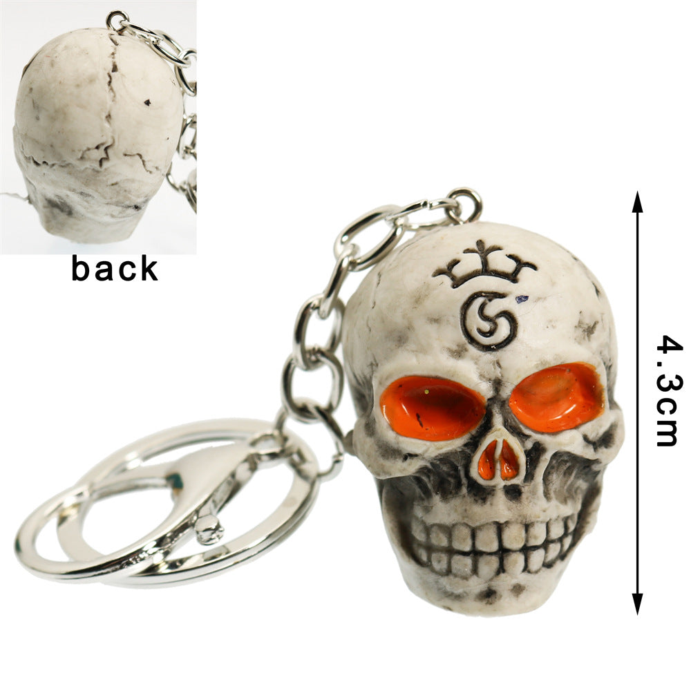 Wholesale Halloween Smoking Skull 3D Rubber Keychain